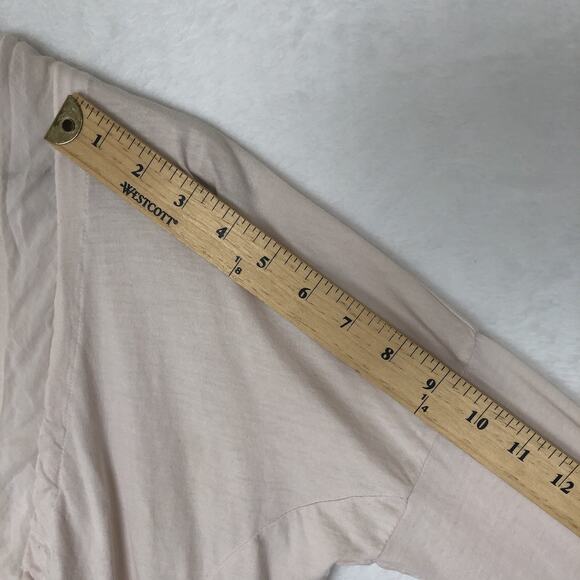 VELVET by Graham & Spencer 100% Cotton Ruffle‎ Top Sz S Pink Tie Front L/S USA - Picture 8 of 10